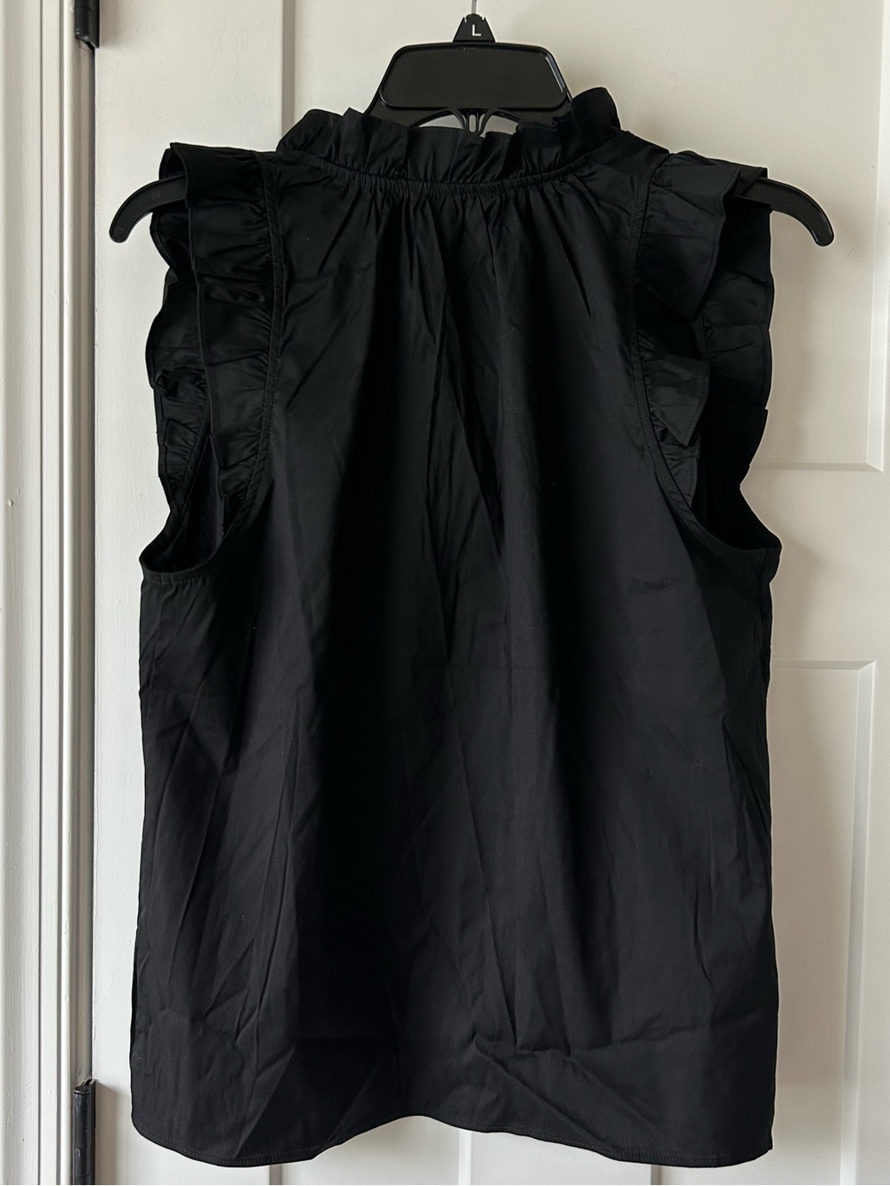 Express Black Ruffled Sleeve Button-Up Top - Picture 3 of 6